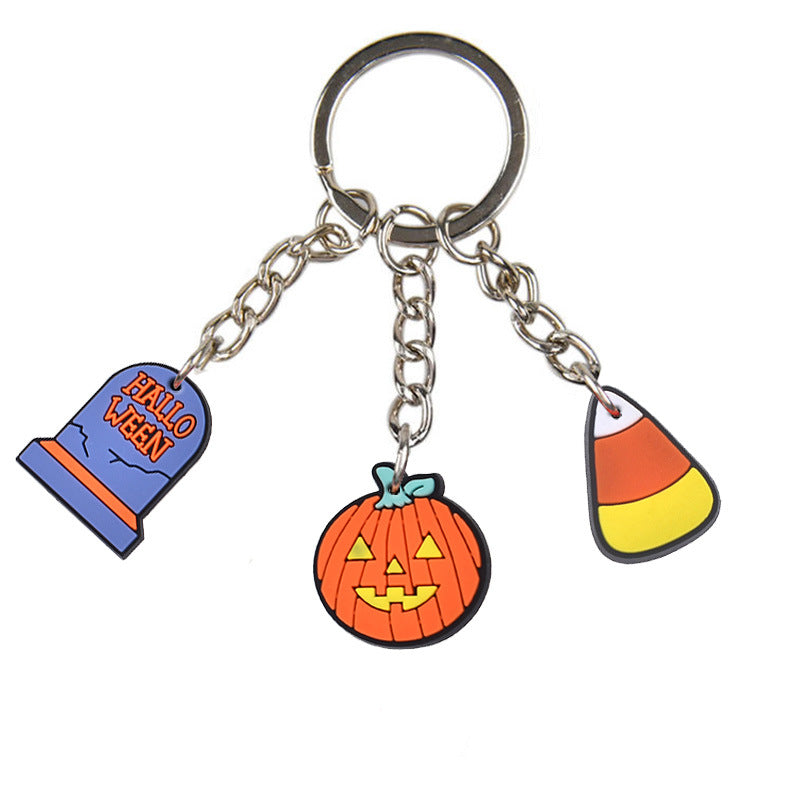 Wholesale 10pcs Halloween Cartoon Silicone Keychain